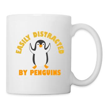 Facilement distrait par les pingouins - Mug blanc - blanc - Droite