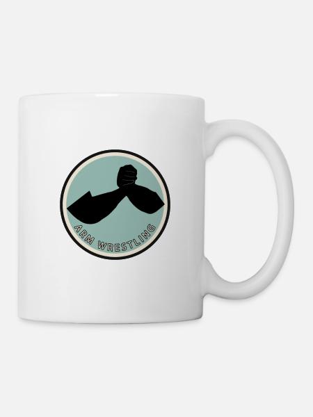 Armdrücken Stark - Tasse - Weiß