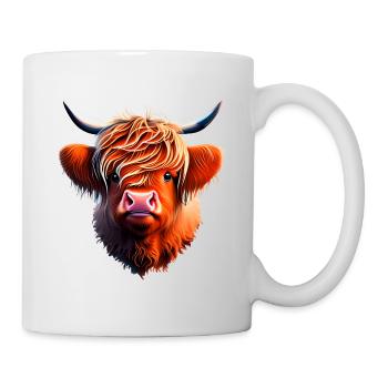 Illustration de l’écorce du bétail des Highlands - Mug blanc - blanc - Droite