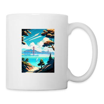 San Francisco Bay Area California Travel Poster - Mug - white - Right