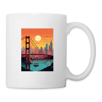 San Francisco Golden Gate Kalifornien Reiseposter - Tasse - Weiß - Rechts