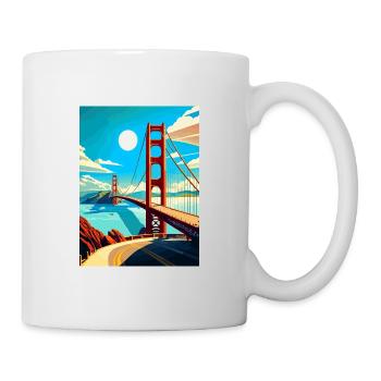 San Francisco Golden Gate California Travel Poster - Mug - white - Right