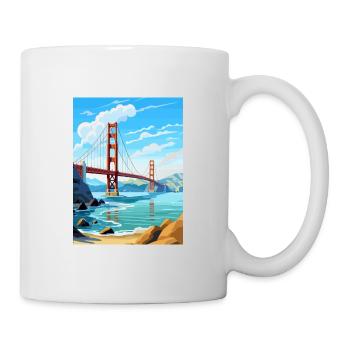San Francisco Golden Gate California Travel Poster - Mug - white - Right