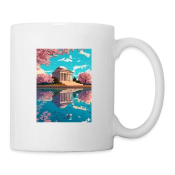 Jefferson Memorial Gedenkmauer Washington Dc - Tasse - Weiß - Rechts