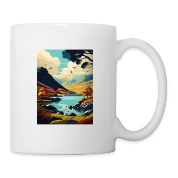 Lake District Vintage Reiseposter WPA Souvenir - Tasse - Weiß - Rechts