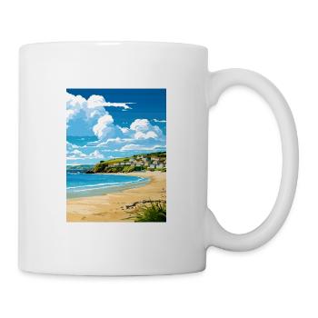 Porth Cornwall Vintage voyage affiche WPA Souvenir - Mug blanc - blanc - Droite
