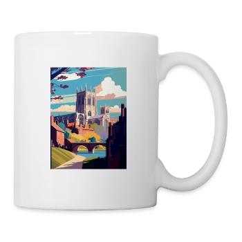 Durham England Vintage Reiseposter WPA Souvenir - Tasse - Weiß - Rechts