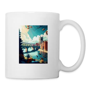 Exeter Angleterre Affiche de voyage vintage WPA Souvenir - Mug blanc - blanc - Droite