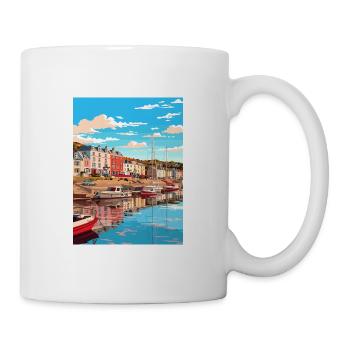 Falmouth England Vintage Reiseposter Souvenir - Tasse - Weiß - Rechts