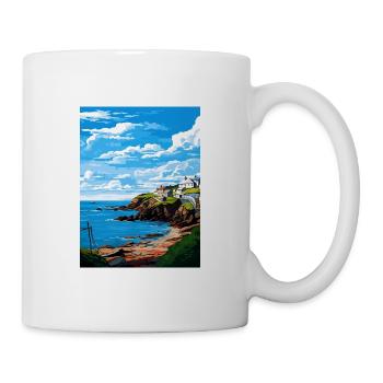 Portloe Cornwall Vintage voyage affiche Souvenir - Mug blanc - blanc - Droite