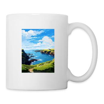 Mullion Cornwall Vintage Travel Poster Souvenir - Mug - white - Right