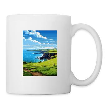 Mullion Cornwall Vintage Reiseposter Souvenir - Tasse - Weiß - Rechts