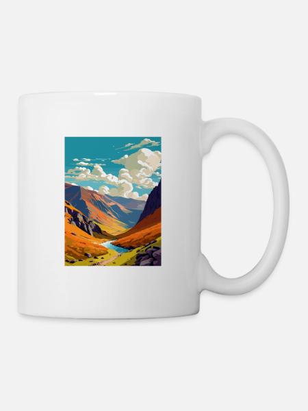 Helvellyn Cumbria Vintage Travel Poster Souvenir - Mug - white