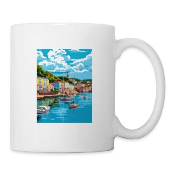 Dartmouth England Vintage Reiseposter Souvenir - Tasse - Weiß - Rechts