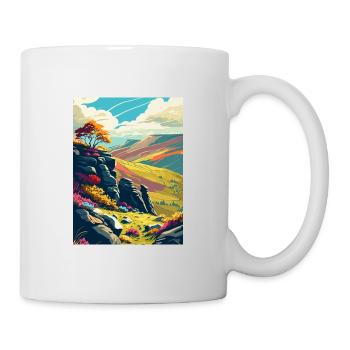 Peak District Uk Vintage Reiseposter Souvenir - Tasse - Weiß - Rechts