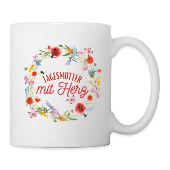Tagesmutter mit Herz Kindergartenabschied - Tasse - Weiß - Rechts