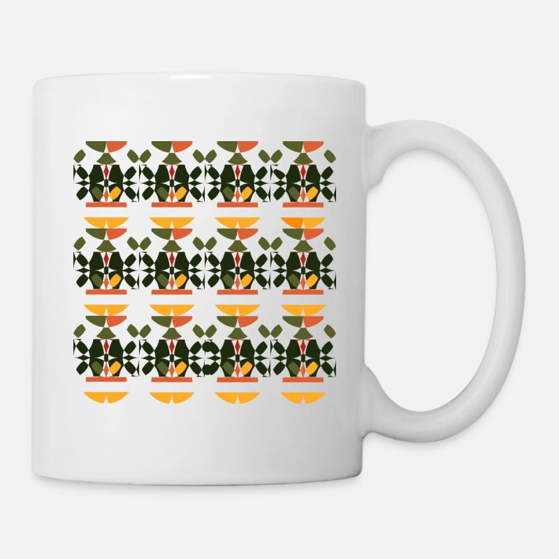 Bunte und geometrische Muster - Tasse - Weiß