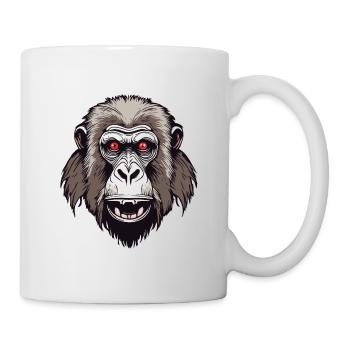 Affe / Tier / Zoo / Babian / Wild / Comic - Tasse - Weiß - Rechts