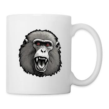 Affe / Tier / Zoo / Babian / Wild / Comic - Tasse - Weiß - Rechts