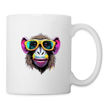 Affe / Tier / Zoo / Babian / Wild / Comic - Tasse - Weiß - Rechts