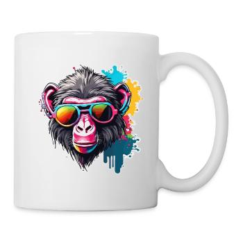 Monkey / Animal / Zoo / Babian / Wild / Comic - Mug - white - Right