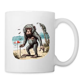 Affe / Tier / Zoo / Babian / Wild / Comic - Tasse - Weiß - Rechts