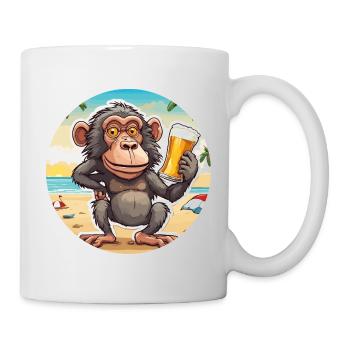 Monkey / Animal / Zoo / Babian / Wild / Comic - Mug - white - Right