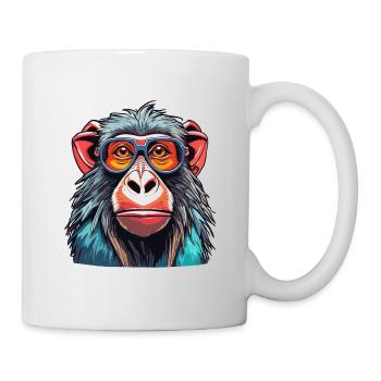 Affe / Tier / Zoo / Babian / Wild / Comic - Tasse - Weiß - Rechts