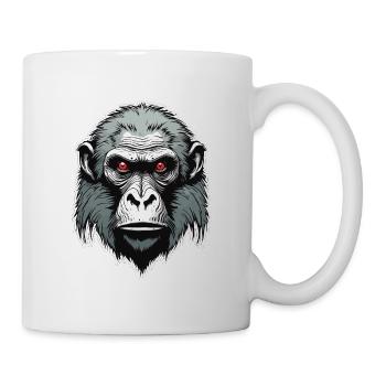 Affe / Tier / Zoo / Babian / Wild / Comic - Tasse - Weiß - Rechts