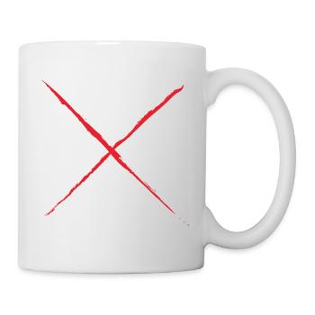 Red X - St. Andrew's Cross Grunge Style red - Mug - white - Right
