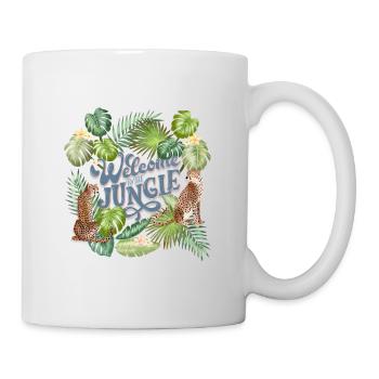 Les guépards et Bienvenue dans la jungle - Mug blanc - blanc - Droite