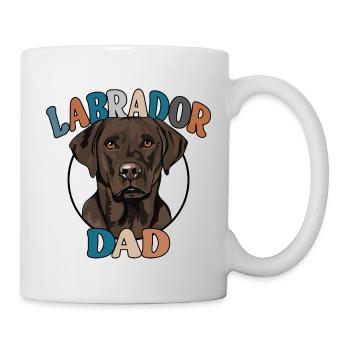 Chocolate Labrador Dad Hunde Hund Labbi Wilsigns - Tasse - Weiß - Rechts
