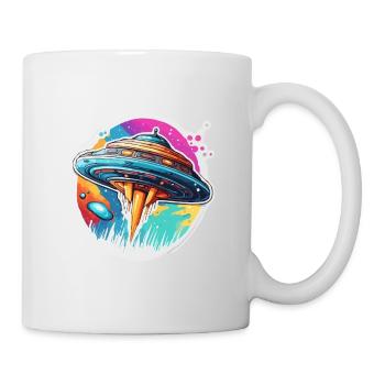 Alien / Vaisseau spatial / OVNI / Zone 51 / Tout / Mars - Mug blanc - blanc - Droite