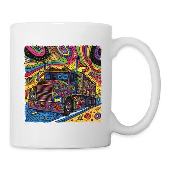Camion Doodle Groovy coloré - Mug blanc - blanc - Droite