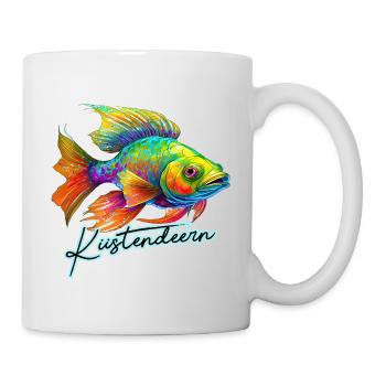 Küstendeern bunter Fisch - Tasse - Weiß - Rechts
