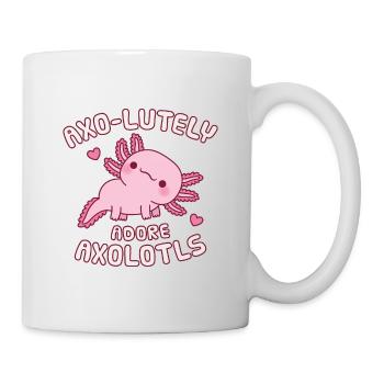 Cute Axolotl Axo-lutely Adore Axolotls Funny Pun - Mug - white - Right