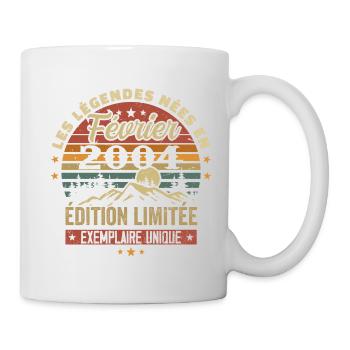 Born In February 2004 Birthday 20 Years Retro 20 - Mug - white - Right