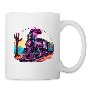 Zug / Lokomotive / Dampflok / Eisenbahn / Lock - Tasse - Weiß - Rechts