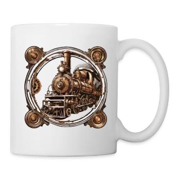 Zug / Lokomotive / Dampflok / Eisenbahn / Lock - Tasse - Weiß - Rechts