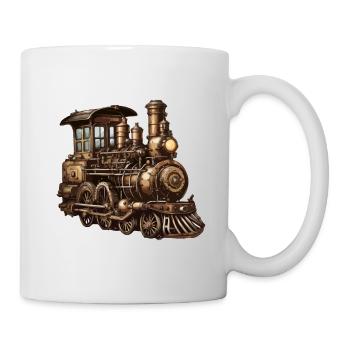 Zug / Lokomotive / Dampflok / Eisenbahn / Lock - Tasse - Weiß - Rechts
