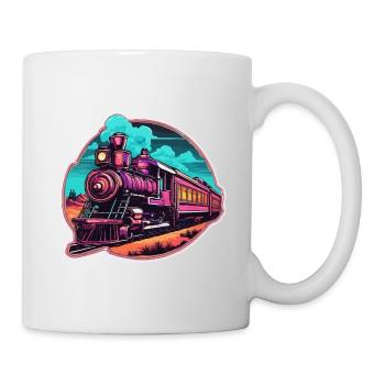 Zug / Lokomotive / Dampflok / Eisenbahn / Lock - Tasse - Weiß - Rechts