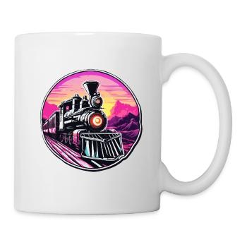 Zug / Lokomotive / Dampflok / Eisenbahn / Lock - Tasse - Weiß - Rechts