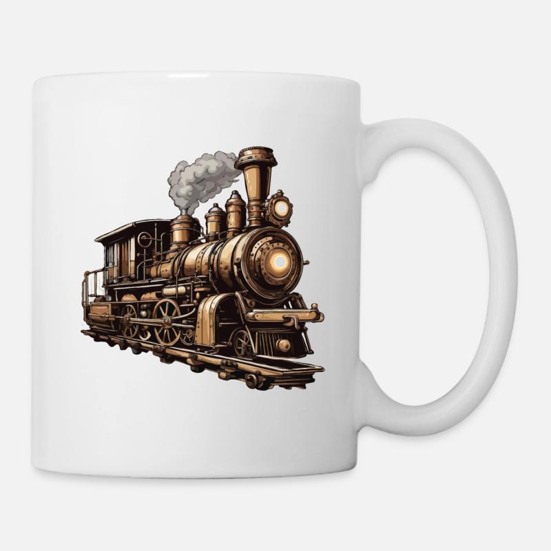 Zug / Lokomotive / Dampflok / Eisenbahn / Lock - Tasse - Weiß