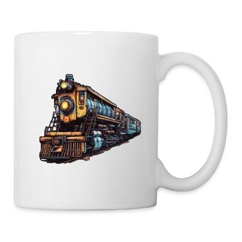 Zug / Lokomotive / Dampflok / Eisenbahn / Lock - Tasse - Weiß - Rechts