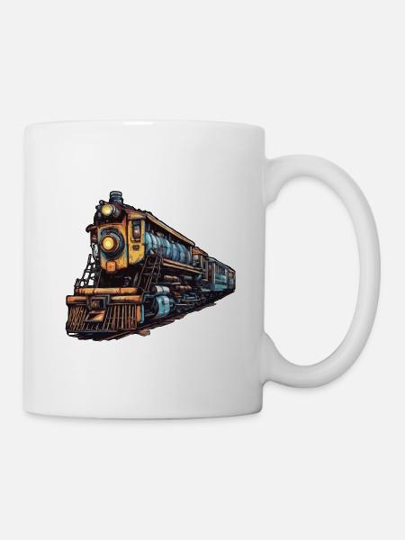 Zug / Lokomotive / Dampflok / Eisenbahn / Lock - Tasse - Weiß