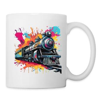 Zug / Lokomotive / Dampflok / Eisenbahn / Lock - Tasse - Weiß - Rechts