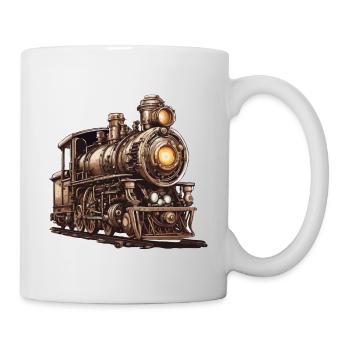 Zug / Lokomotive / Dampflok / Eisenbahn / Lock - Tasse - Weiß - Rechts