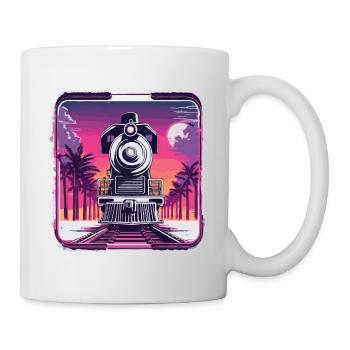 Zug / Lokomotive / Dampflok / Eisenbahn / Lock - Tasse - Weiß - Rechts