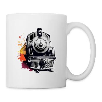 Zug / Lokomotive / Dampflok / Eisenbahn / Lock - Tasse - Weiß - Rechts