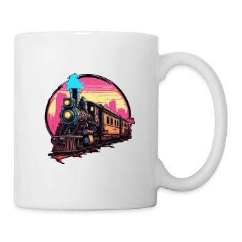 Zug / Lokomotive / Dampflok / Eisenbahn / Lock - Tasse - Weiß - Rechts